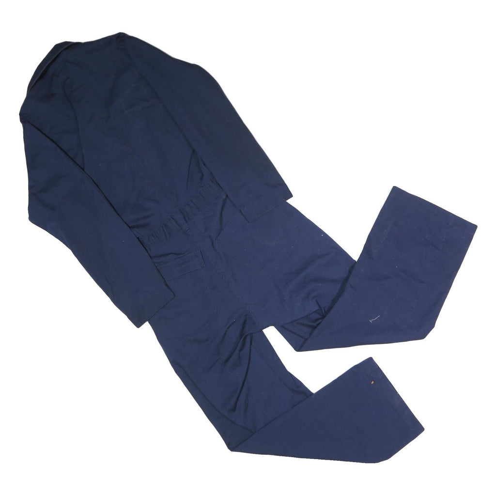 Mens Navy Blue Cotton Blend Plain Dungarees Regular Fit S W32 L28 Workwear