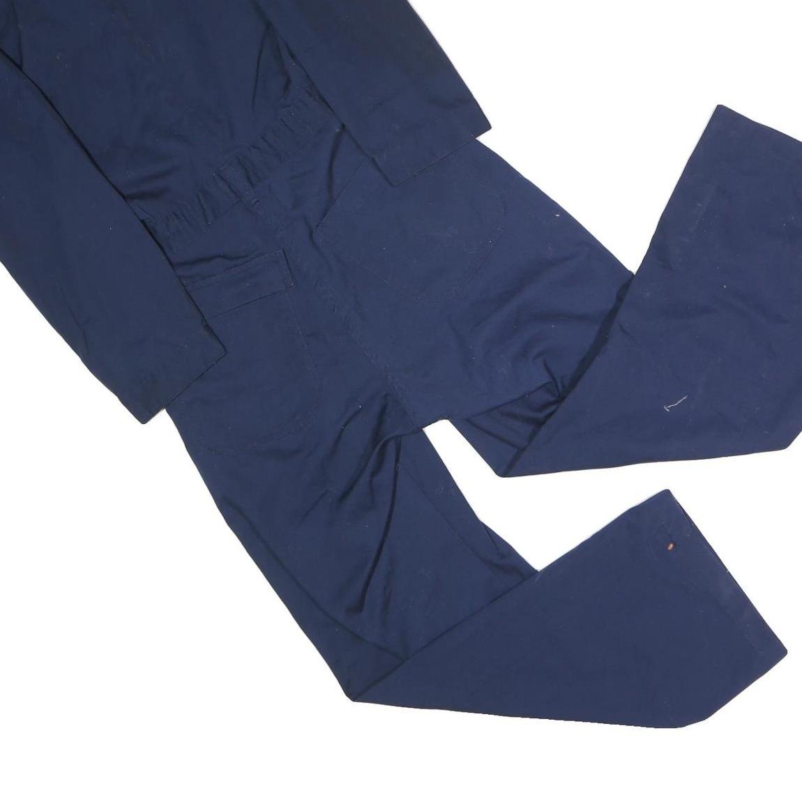 Mens Navy Blue Cotton Blend Plain Dungarees Regular Fit S W32 L28 Workwear