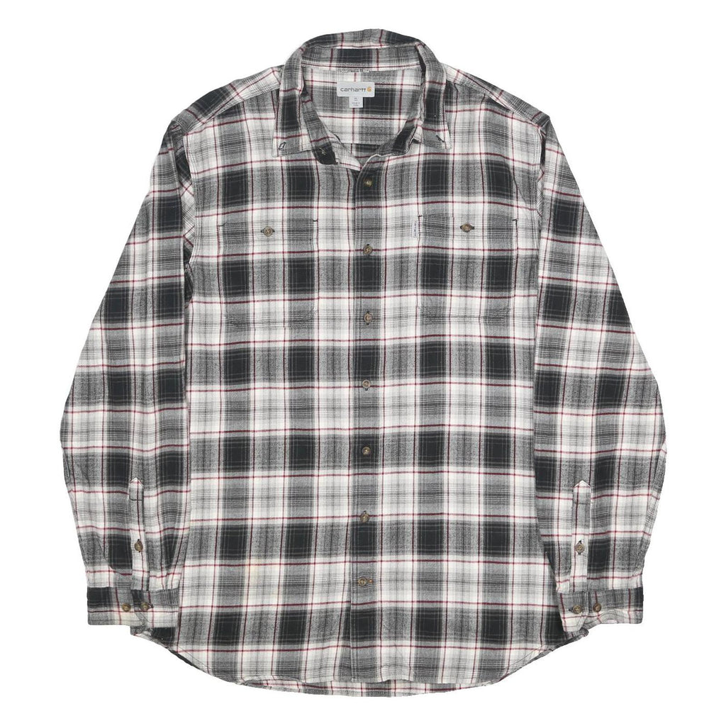 CARHARTT Mens Black & White Plaid Cotton Shirt XL Long Sleeve Button-Up Casual