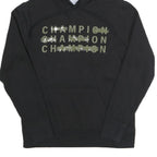 CHAMPION Mens Black Hoodie S Cotton Blend Pullover Hooded Sweatshirt