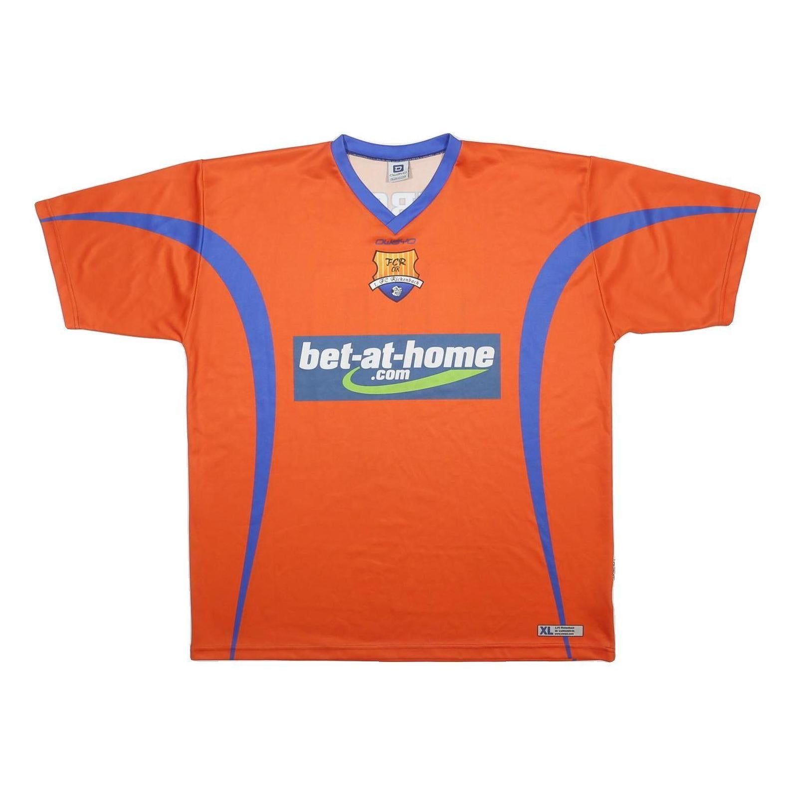 OWAYO Mens Orange & Blue Football Shirt XL Short Sleeve V-Neck Giambonini 10