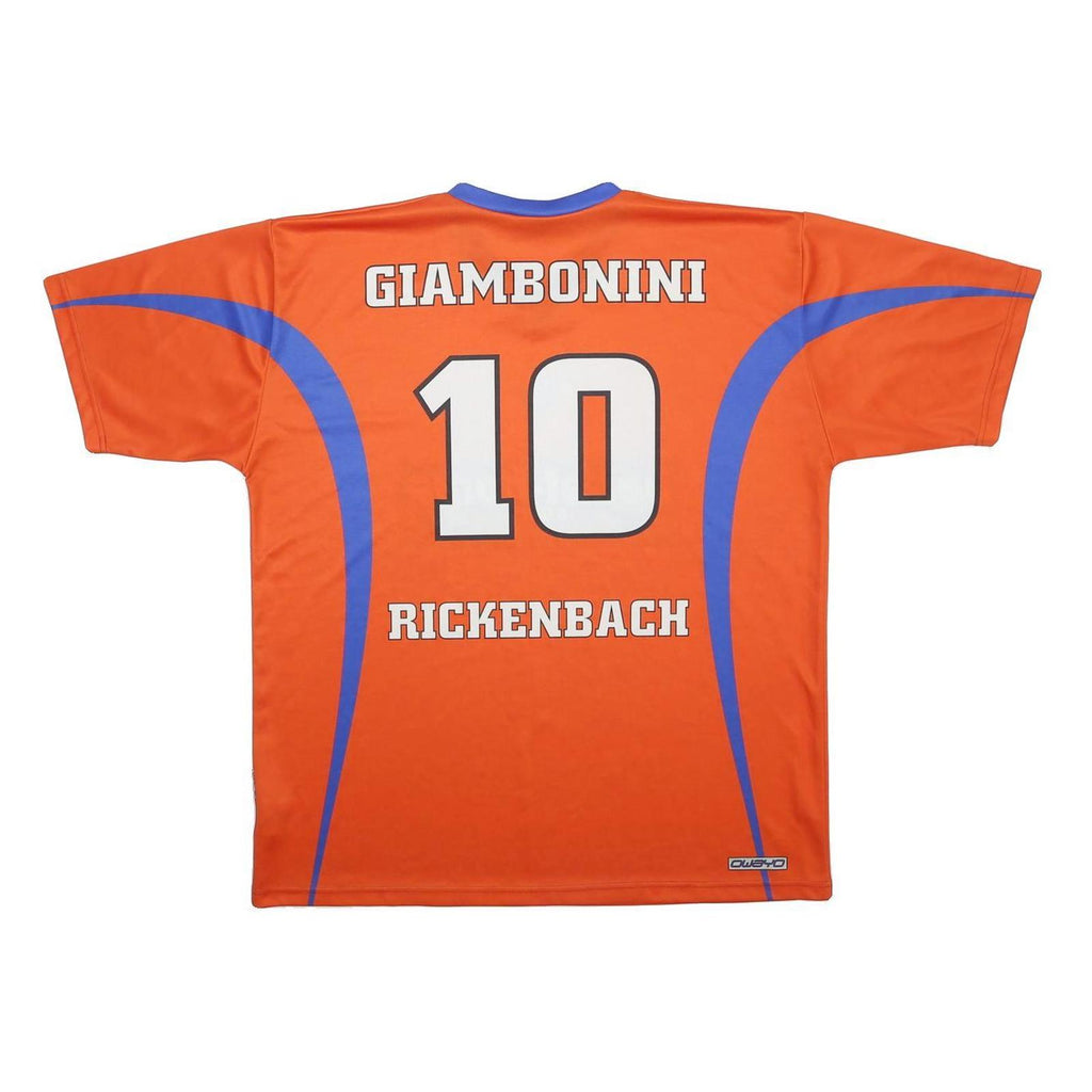 OWAYO Mens Orange & Blue Football Shirt XL Short Sleeve V-Neck Giambonini 10