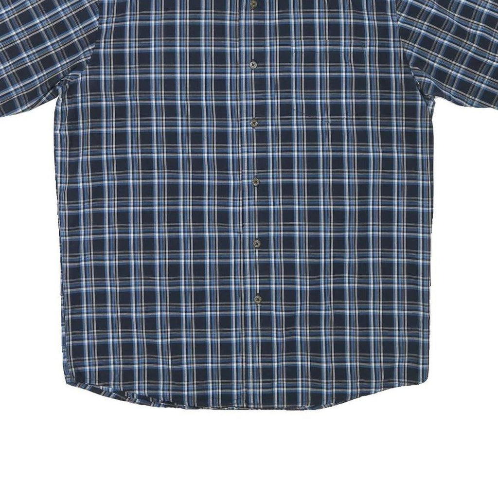 WRANGLER Mens Blue Check Shirt M Cotton Blend Casual Summer Button Down