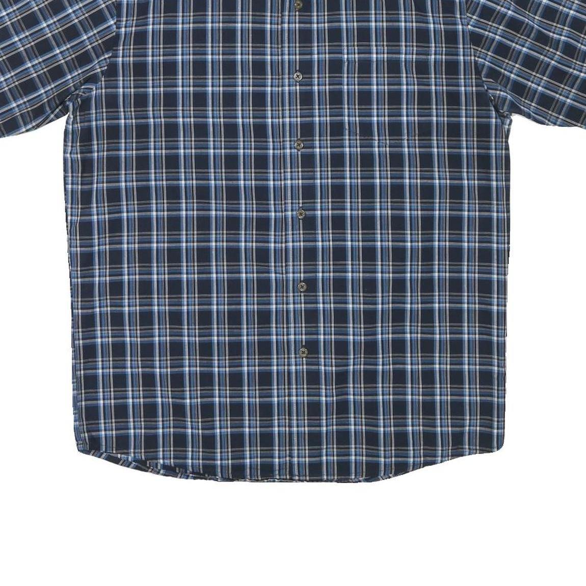 WRANGLER Mens Blue Check Shirt M Cotton Blend Casual Summer Button Down