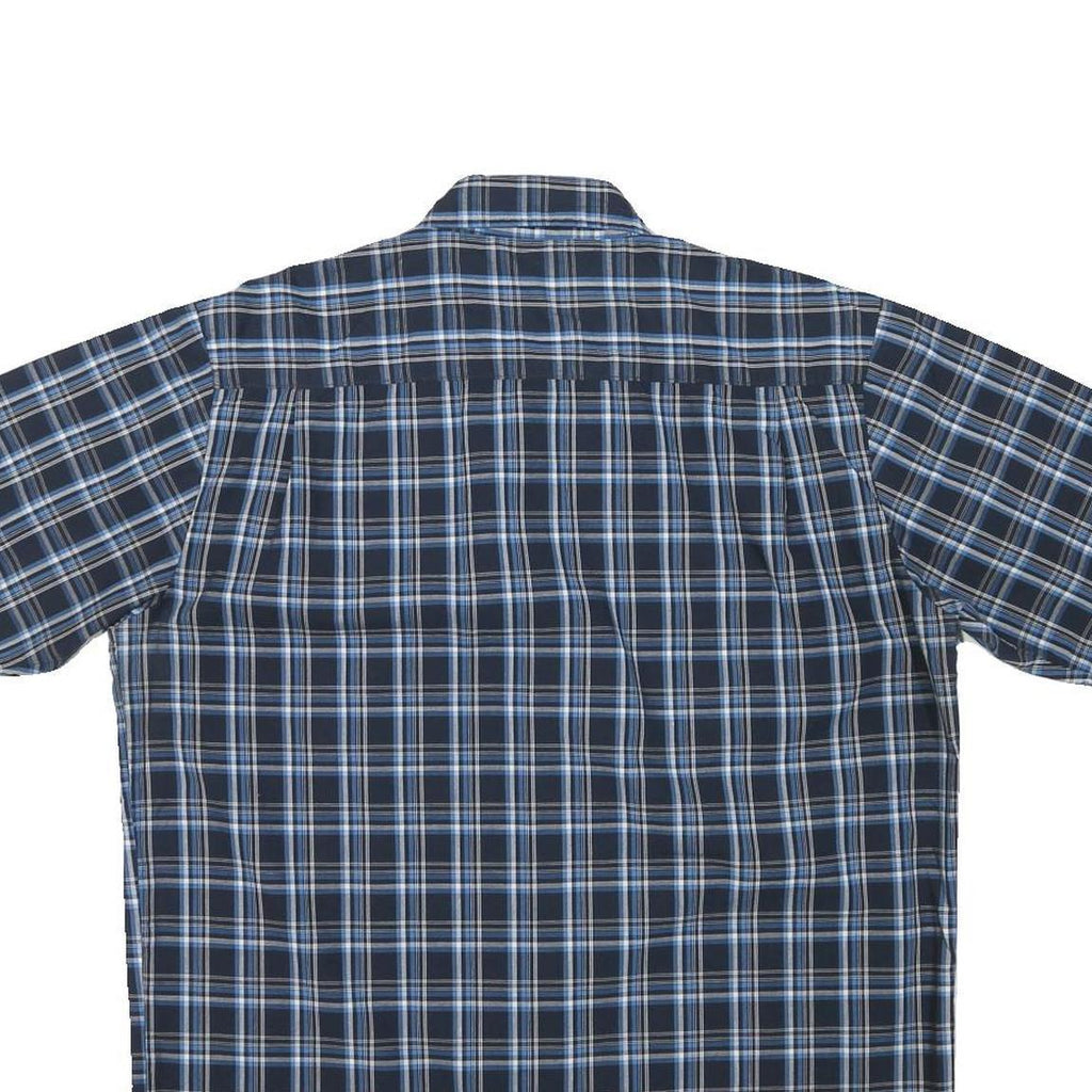 WRANGLER Mens Blue Check Shirt M Cotton Blend Casual Summer Button Down