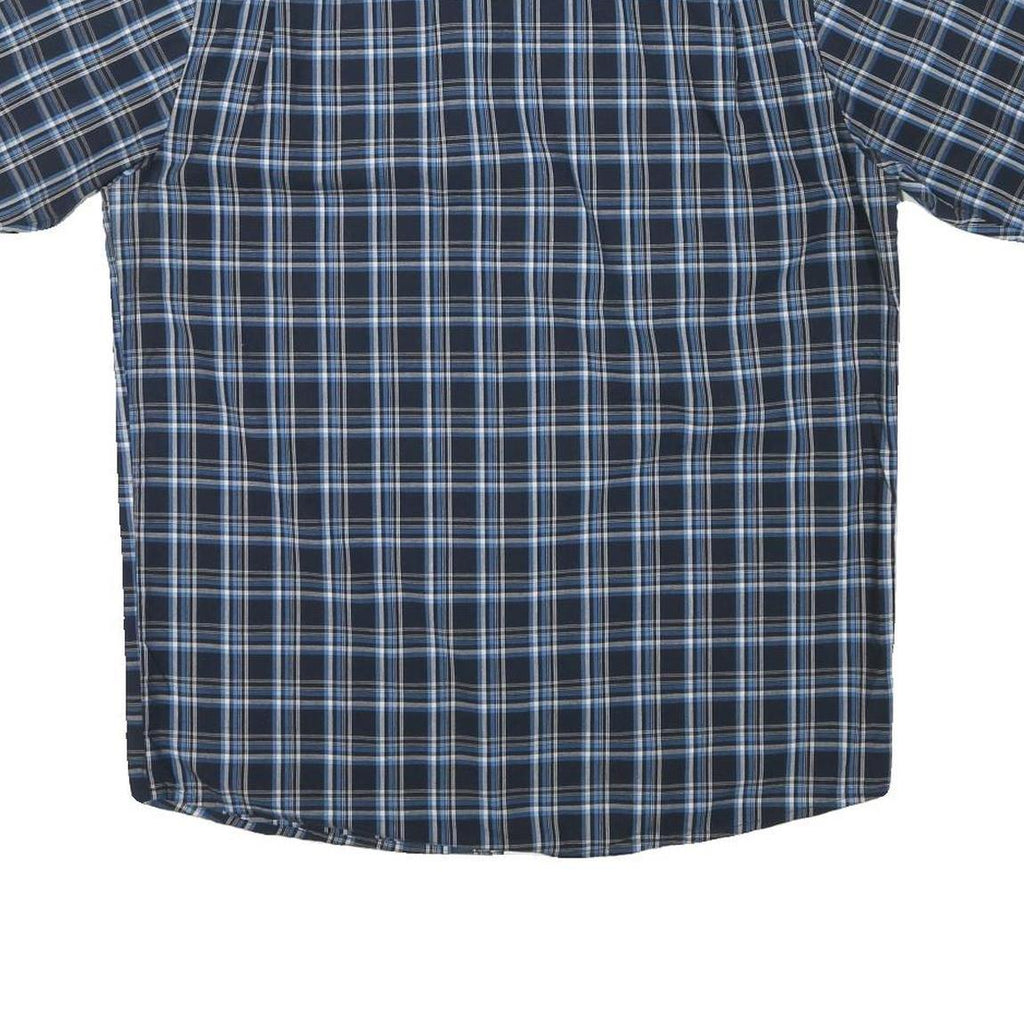 WRANGLER Mens Blue Check Shirt M Cotton Blend Casual Summer Button Down