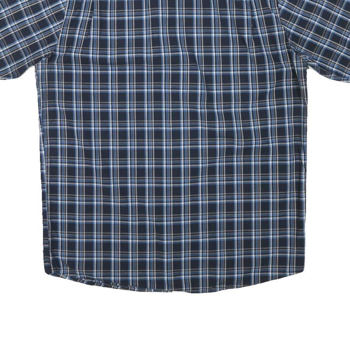 WRANGLER Mens Blue Check Shirt M Cotton Blend Casual Summer Button Down