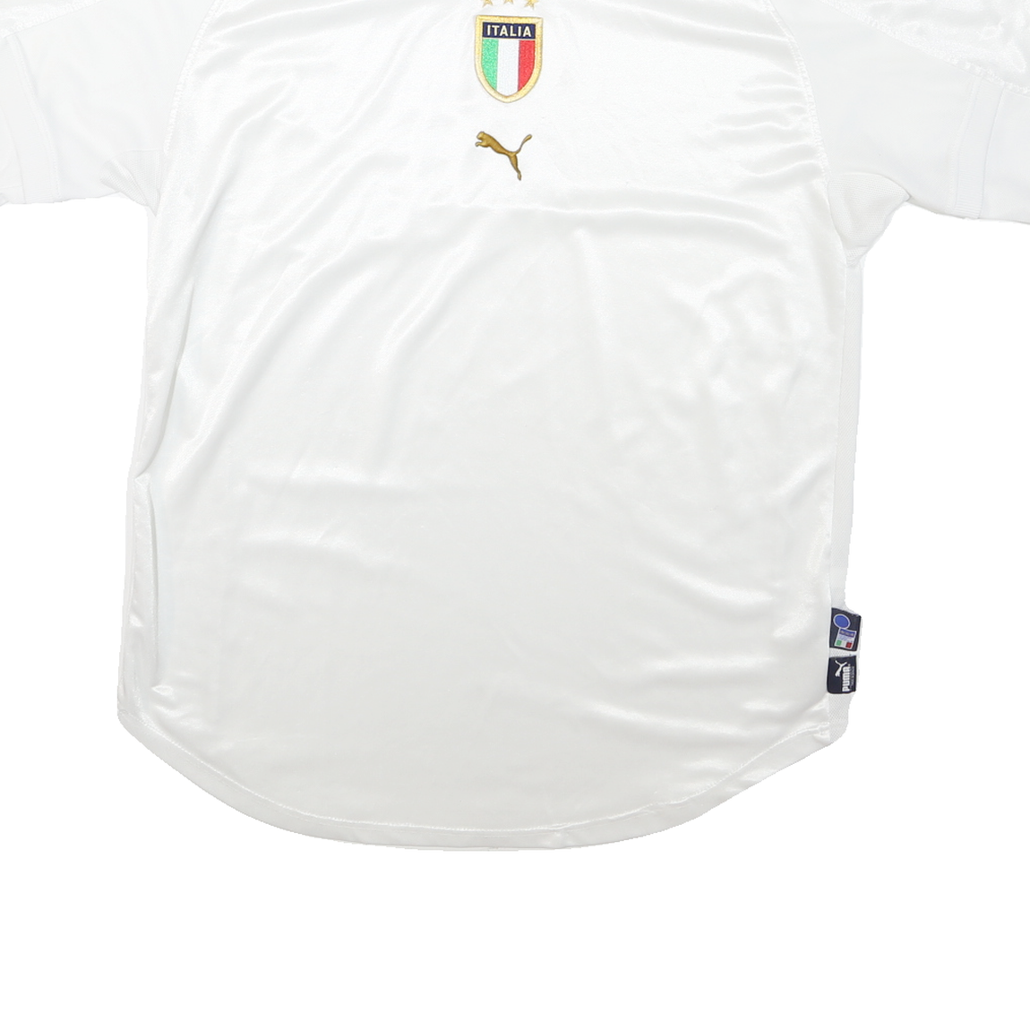 PUMA Mens White Italia Football Shirt XL Short Sleeve Crew Neck Polyester Jersey