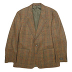 MCGREGOR Mens Brown Wool Check Tailored Jacket L Button Closure Classic Fit