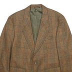 MCGREGOR Mens Brown Wool Check Tailored Jacket L Button Closure Classic Fit