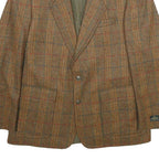 MCGREGOR Mens Brown Wool Check Tailored Jacket L Button Closure Classic Fit