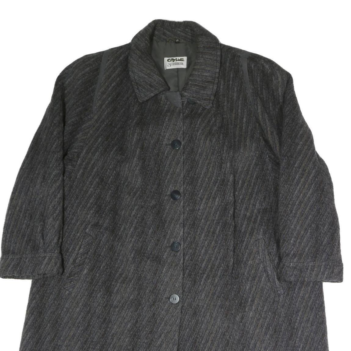 CITYLINE Womens Grey 4XL Button Cotton Blend Long Sleeve Classic Jacket Coat