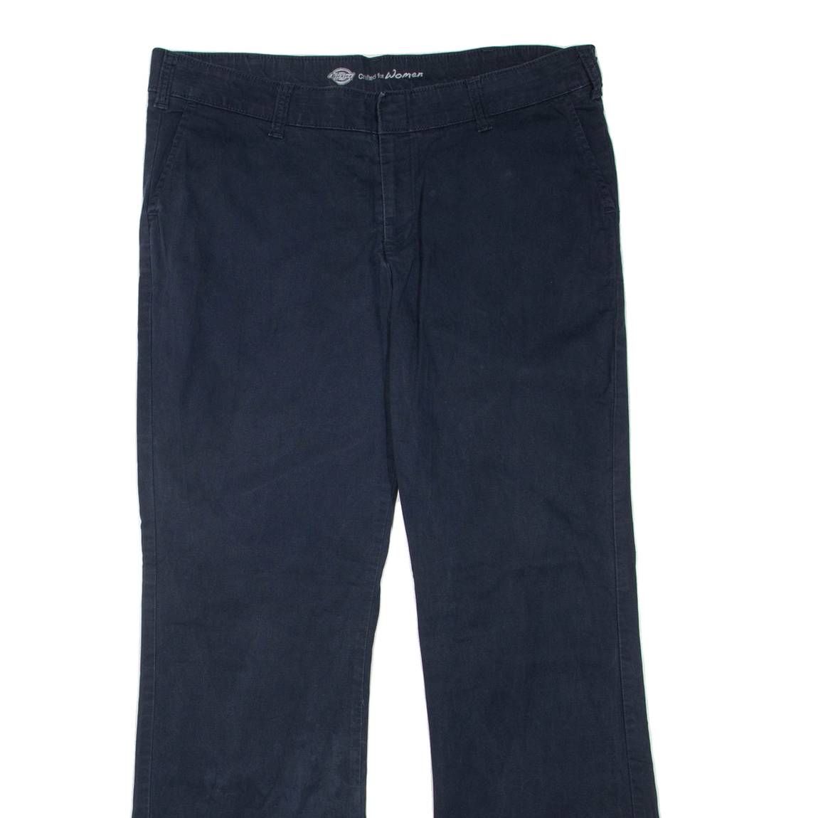 DICKIES Womens Trousers Blue Regular Flared W36 L33