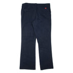 DICKIES Womens Trousers Blue Regular Flared W36 L33