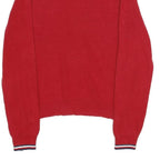 TOMMY HILFIGER Mens Red Plain Crew Neck Basic Knit Jumper M Cotton Comfort