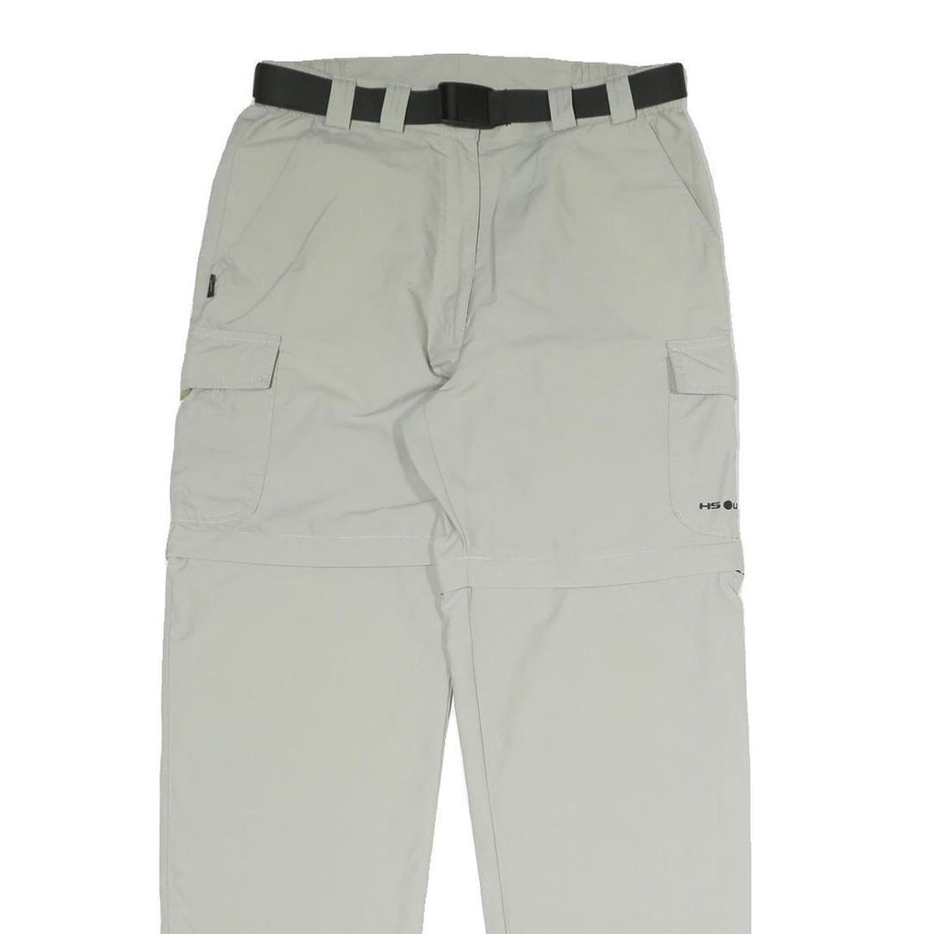 HS OUTERWEAR Womens Relaxed Light Grey Polyester Blend Zip Trousers W30 L30