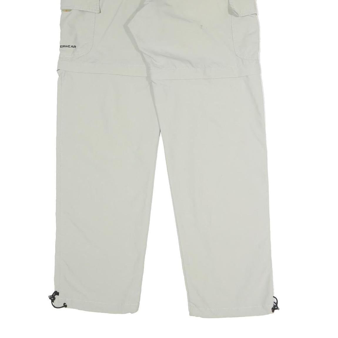 HS OUTERWEAR Womens Relaxed Light Grey Polyester Blend Zip Trousers W30 L30