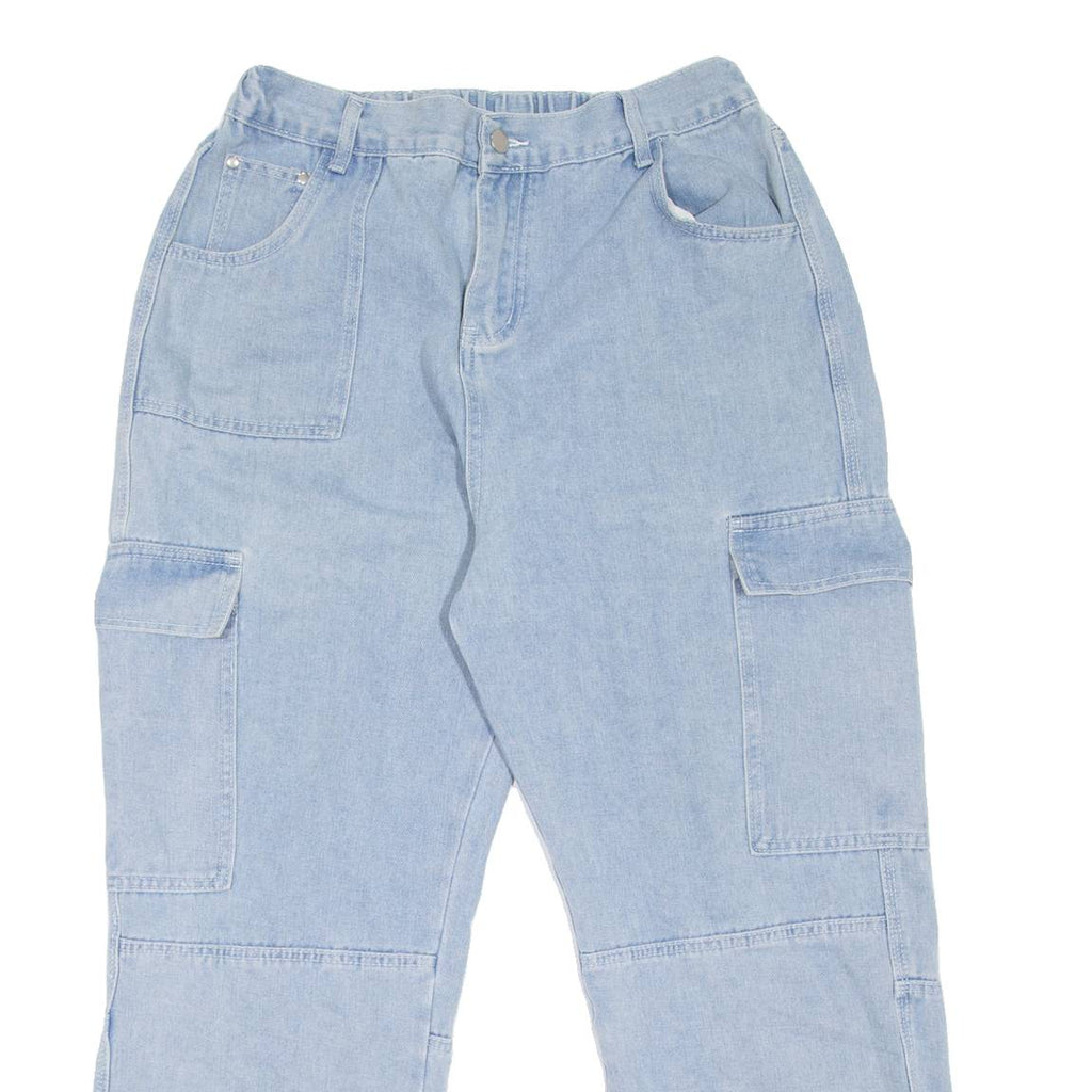 Cargo Style Womens Jeans Blue Relaxed Straight W30 L26
