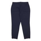 BENETTON Womens Cotton Blend Navy Slim Straight Trousers W32 L26 Classic Zip
