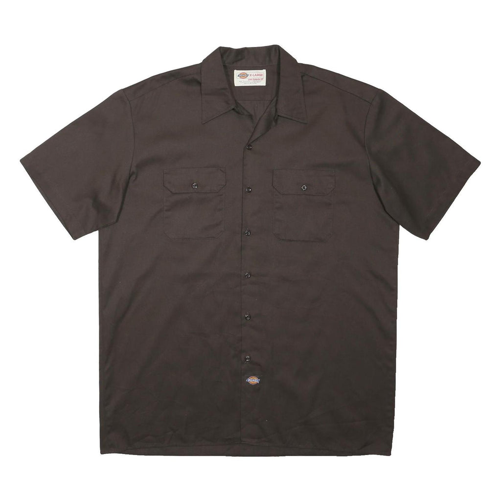 TOMMY HILFIGER Mens Brown Work Shirt L Cotton Blend Button Pockets