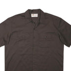 TOMMY HILFIGER Mens Brown Work Shirt L Cotton Blend Button Pockets