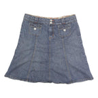 REWIND Womens Blue Denim Mini Cotton Blend Skirt M Casual Stylish