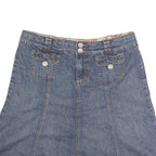 REWIND Womens Blue Denim Mini Cotton Blend Skirt M Casual Stylish