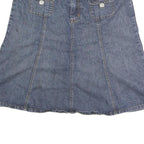 REWIND Womens Blue Denim Mini Cotton Blend Skirt M Casual Stylish