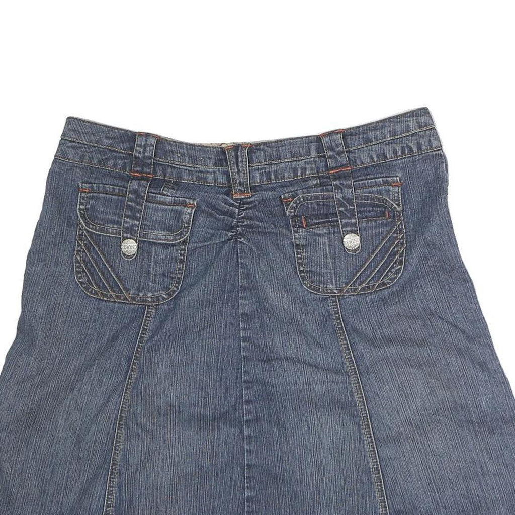 REWIND Womens Blue Denim Mini Cotton Blend Skirt M Casual Stylish