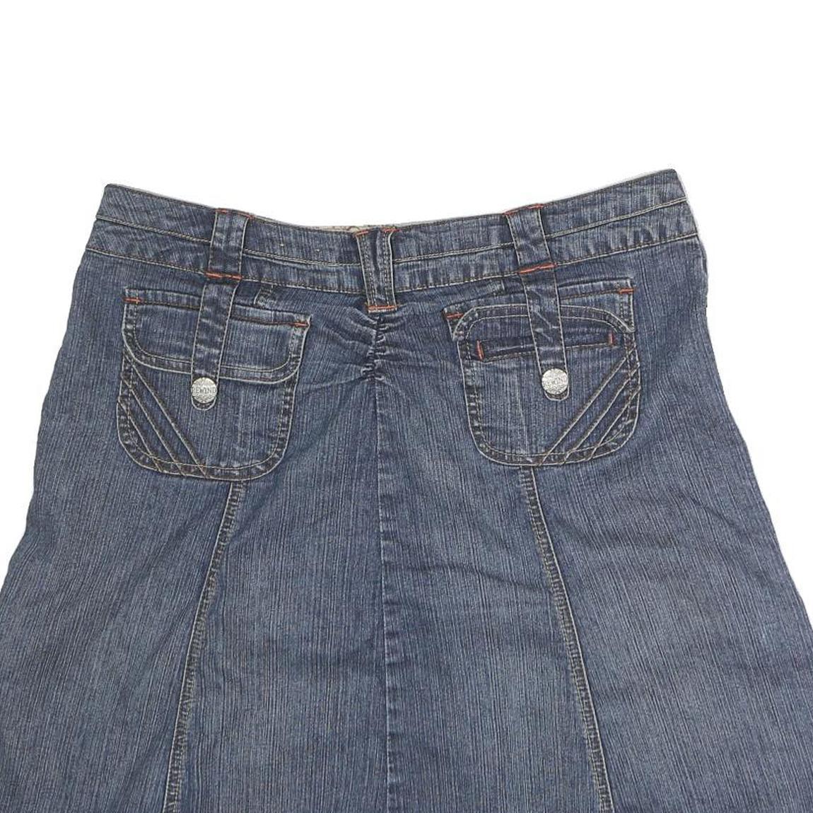 REWIND Womens Blue Denim Mini Cotton Blend Skirt M Casual Stylish