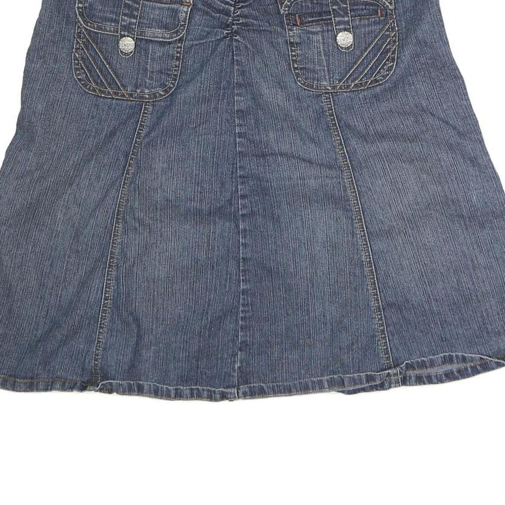 REWIND Womens Blue Denim Mini Cotton Blend Skirt M Casual Stylish