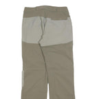 Mens Beige Polyester Blend Regular Fit Trousers W28 L30 Outdoor Casual Zip