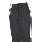 ADIDAS Mens Joggers Black White S W26 L30 Three Stripe Logo Slim Tapered