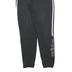 ADIDAS Mens Joggers Black White S W26 L30 Three Stripe Logo Slim Tapered