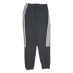 ADIDAS Mens Joggers Black White S W26 L30 Three Stripe Logo Slim Tapered