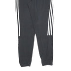 ADIDAS Mens Joggers Black White S W26 L30 Three Stripe Logo Slim Tapered