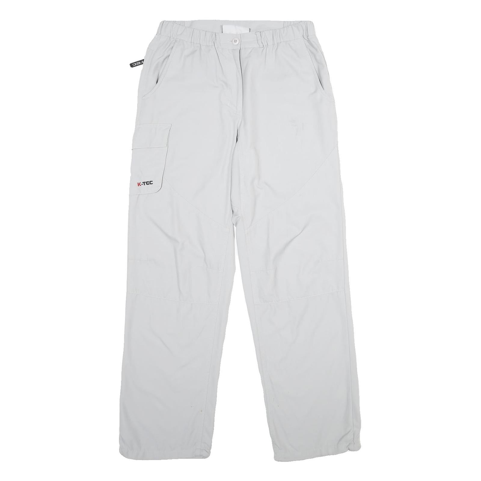 K-TEC Womens Polyamide White Regular Straight Trousers W28 L32 Outdoor Zip
