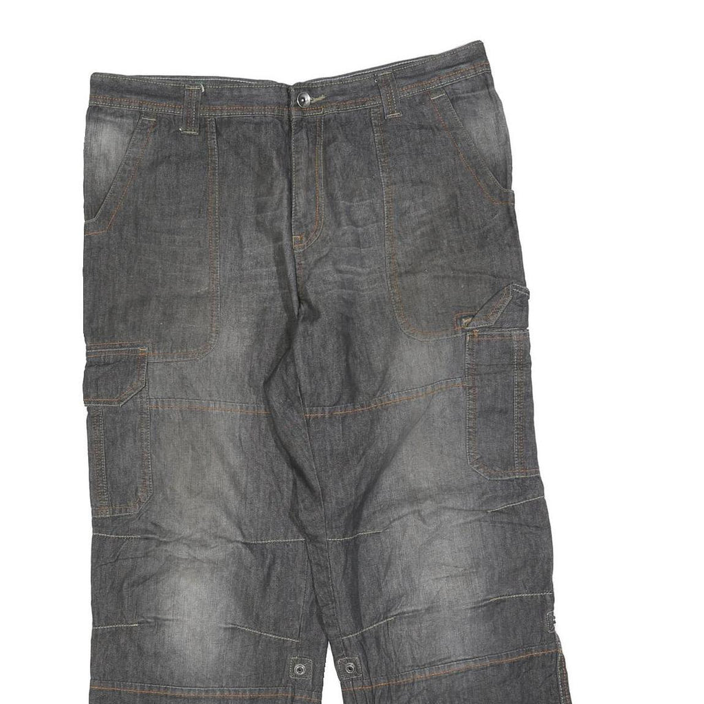 CHEROKEE Mens Jeans Blue Relaxed Cargo Denim Medium W38 L30 Utility Pockets