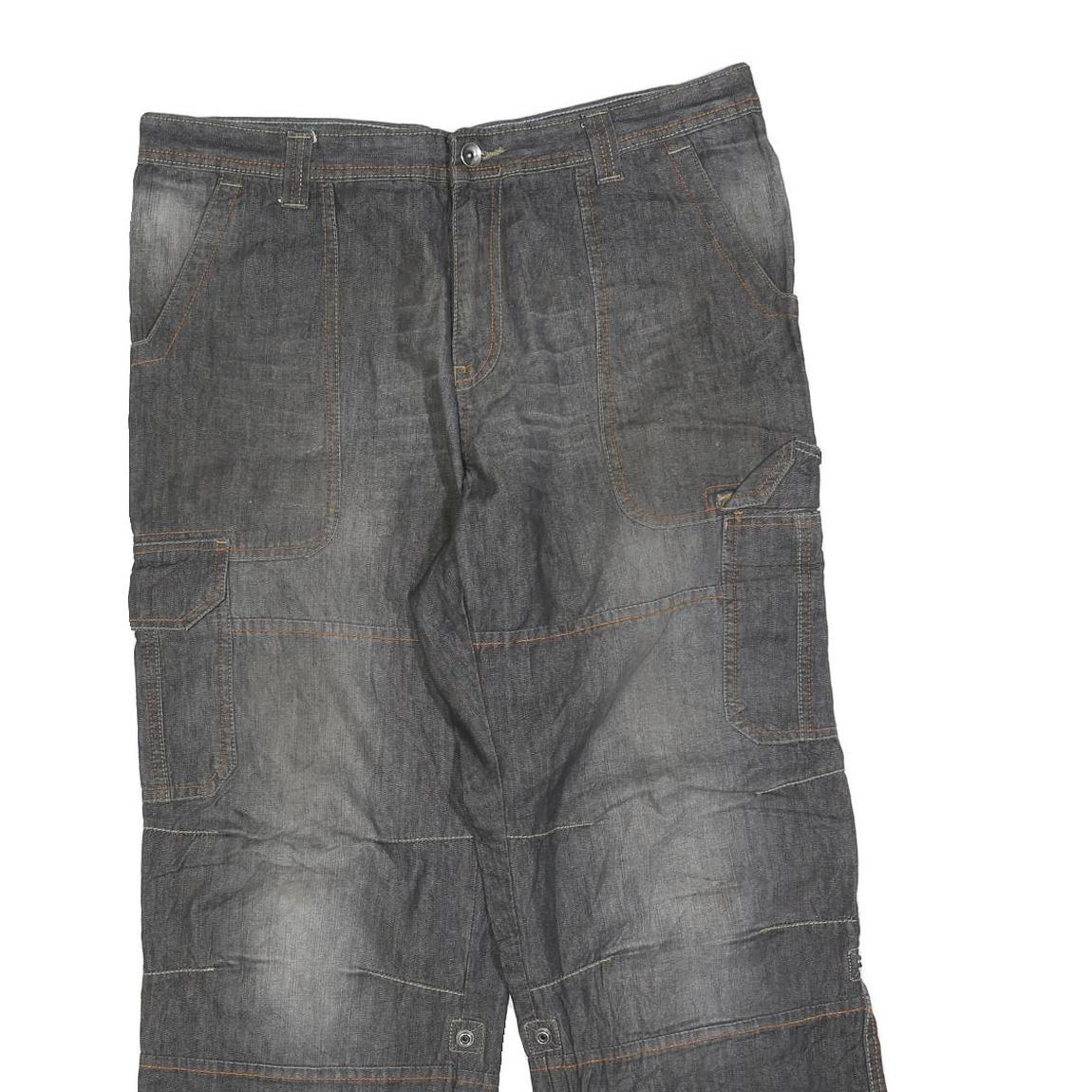 CHEROKEE Mens Jeans Blue Relaxed Cargo Denim Medium W38 L30 Utility Pockets