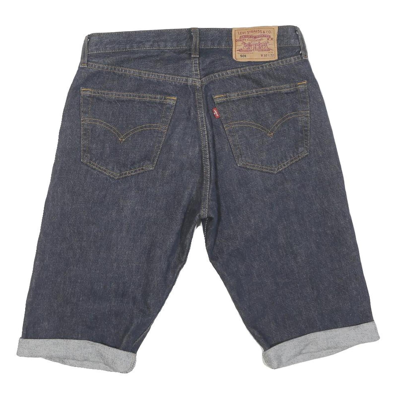 LEVI'S Mens Shorts Blue Denim Casual L W32 Rolled Hem Classic Fit