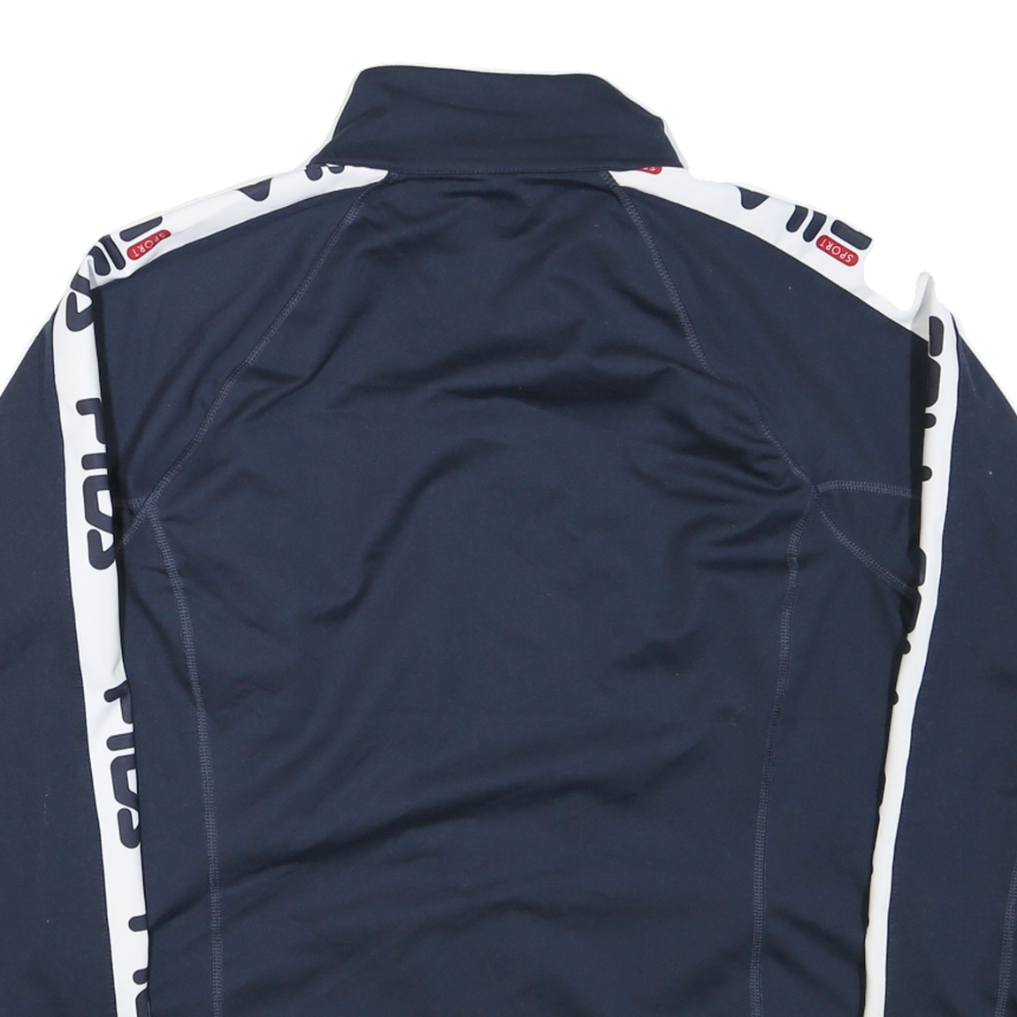 FILA Mens Navy Blue & White Sport Track Jacket XL Polyester Blend Zip Logo