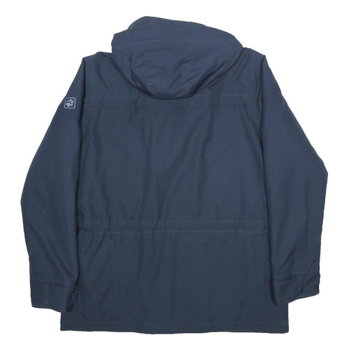 JACK WOLFSKIN Mens Blue Outdoor Jacket XL Polyester Zip Hooded Regular Fit