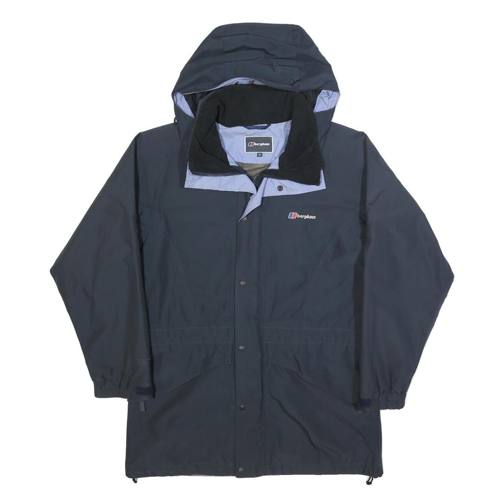 BERGHAUS Womens Navy Blue Outdoor Jacket L Polyester Zip Hooded Plain