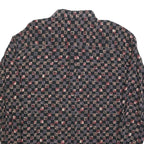 HATICO Mens Black & Grey Patterned Shirt L Button Collar Long Sleeve Casual