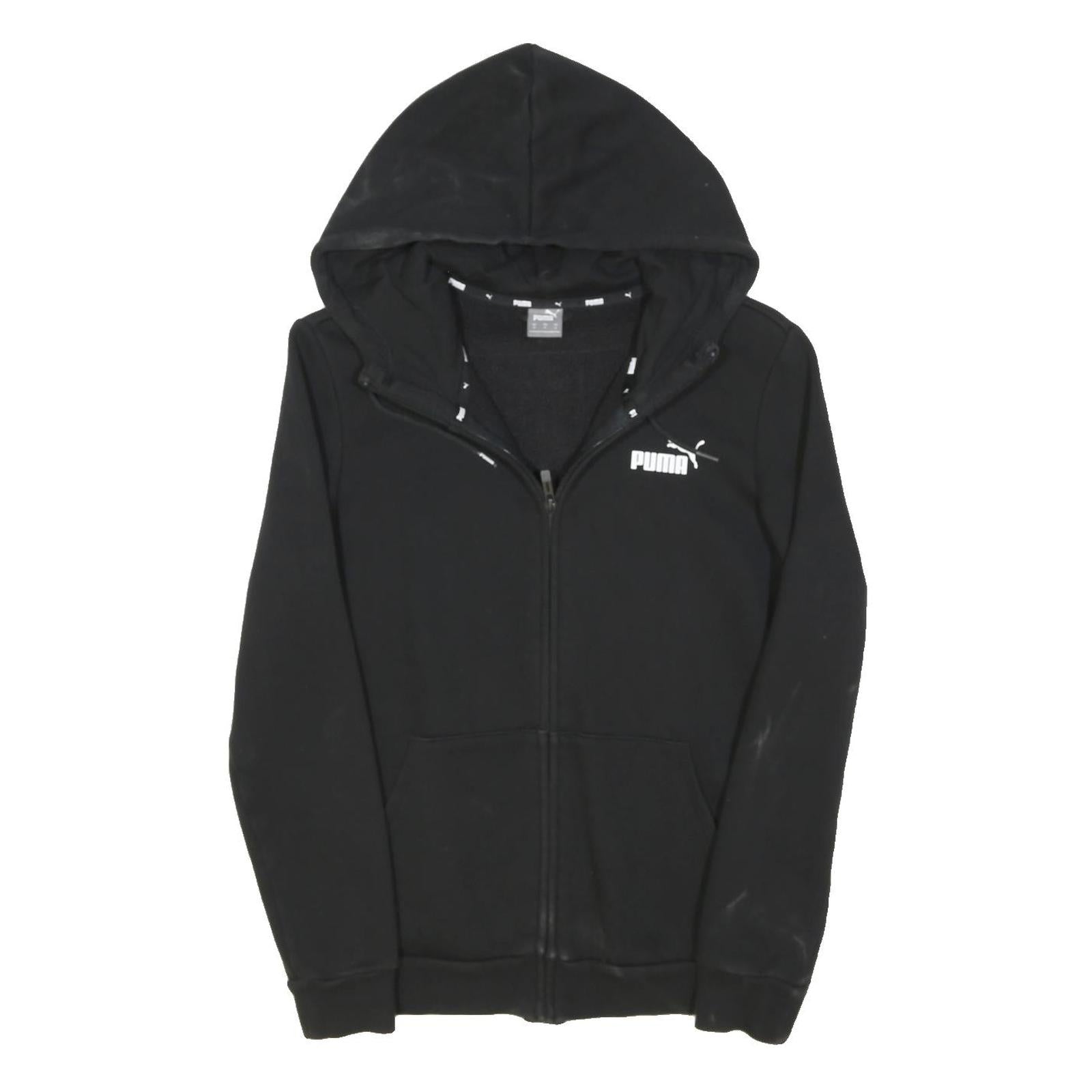 PUMA Mens Black Pullover Hoodie S Zip Up Casual Sweatshirt