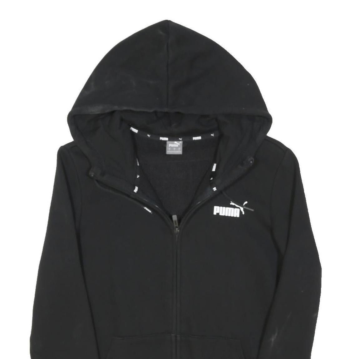 PUMA Mens Black Pullover Hoodie S Zip Up Casual Sweatshirt