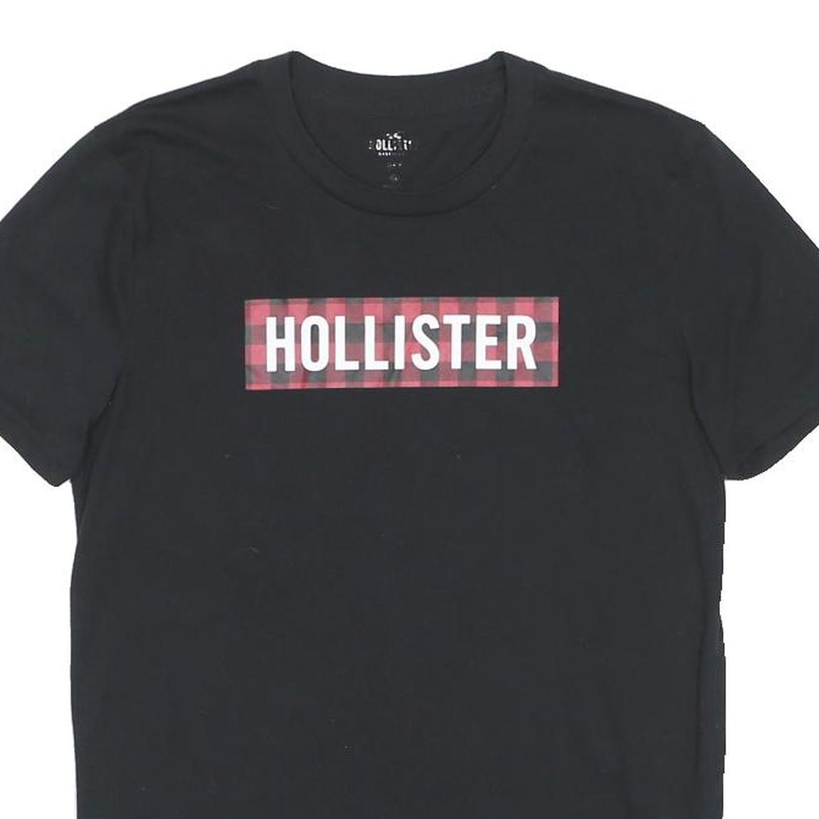 HOLLISTER Womens Black & Red Graphic T-Shirt S Short Sleeve Crew Neck Logo
