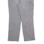 CARHARTT Mens Relaxed Grey Workwear Cotton Blend Trousers W38 L30 Durable Zip