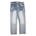NATION OF SAINTS Mens Jeans Blue Regular Straight Denim Medium W32 L27 Zip