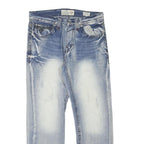 NATION OF SAINTS Mens Jeans Blue Regular Straight Denim Medium W32 L27 Zip